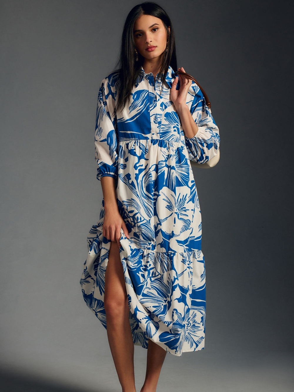 The Bettina Tiered Shirt Dress by Anthropology